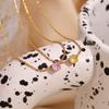 Fine Woven Chain Mini Cubic Zircon Stone Pendant Necklace 316L Stainless Steel Necklace 18K Gold Plated Accessories