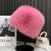 Fur Hat Women Warm Snow Ski Cap Female Fluffy Faux Fur Bucket Hat Thick Winter Outdoor Earwarmer Windproof Ear Protect Caps