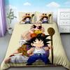 Anime Dragon Ball 3pz Copripiumino Goku Cartone Animato Set Biancheria da Letto Coperta per Bambini Matrimoniale King Size per Camera da Letto Decorazione Casa