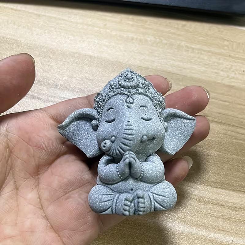 1Pc Elephant Statue With Hands Clasped In Prayer Position, A Guardian Elephant Statue, For Home Decoration.