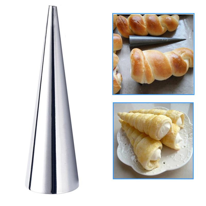 6PCS Conical Tube Mold with Random Color Oil Brush Stainless Steel Croissants Desserts Handmade Pastry Molds Kitchen Gadgets ZYF