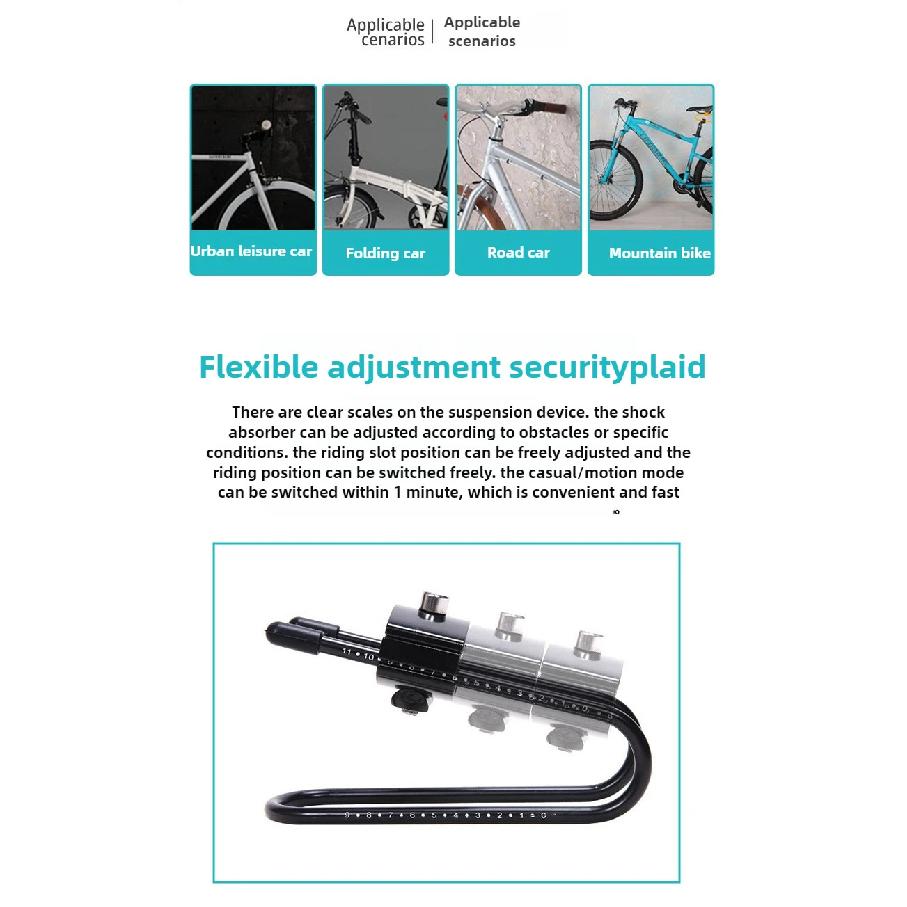 Dispositivo de Suspensión para Sillín de Bicicleta Para MTB Montaña Carretera Bicicleta Amortiguadores Montaje Aleación Acero Muelle Amortiguador Comodidad Ciclismo Piezas