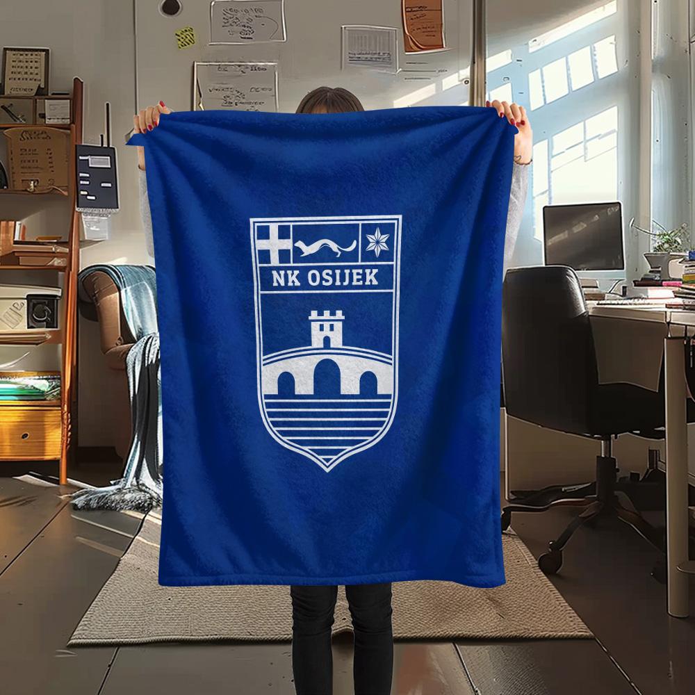 NK Osijek  Print Flannel Blanket, High quality Comfortable for All Seasons, Home Decor, Warmth and Comfort