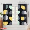 2pcs,2D plane printing Minimalist Curtains Geometric Half Circles Durable 100% Polyester Fabric (without rod) Decorations Inside