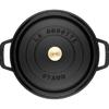 Staub Pico Cocotte, rund, Guss, emaillierter Topf, Kochgeschirr, Küchenutensilien, schwarz, 24 cm, 1102425, 3,8 l [Artikel]