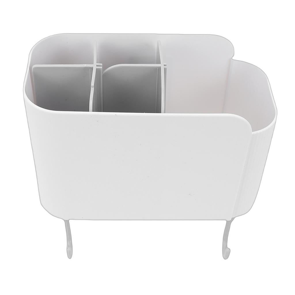 Multifunctional Cooking Utensil Holder Wall Mounted Organizer Box with Detachable Dividers Hooks for Kitchen Bathroom