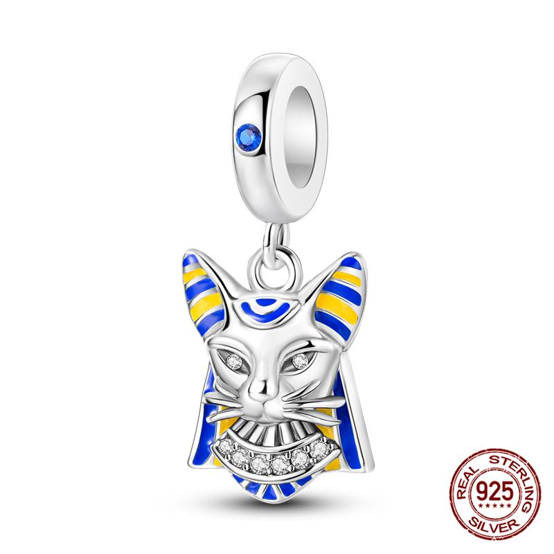 Fit Charms Fororiginal Bracelets And 3Mm Bracelets Cat Pendant Under The Mooncopper Jewelry Making For Women Gift