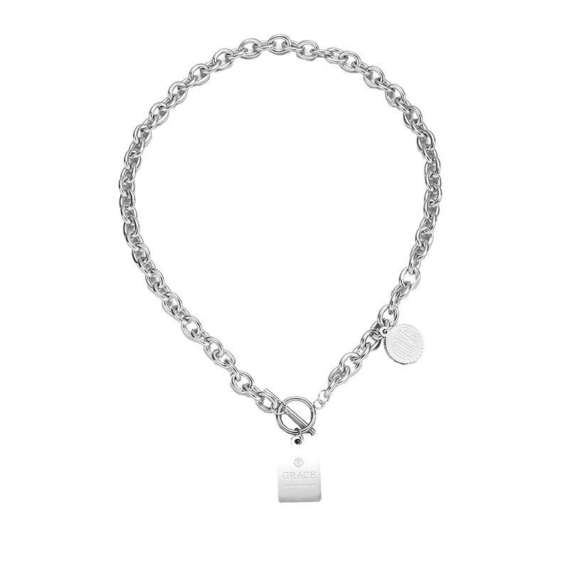 Hip Hop Thick Chain Necklace Female Tide Cold Wind Simple Versatile Collarbone Chain Male Not Cool