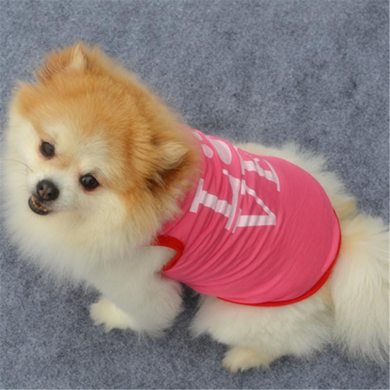 Pet Puppy Summer Thin Vest, Cute Pink Love Footprint Vest, Cool and Breathable