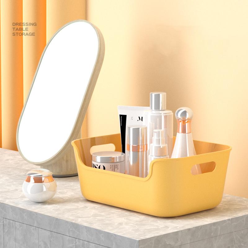 Desktop Storage Box Jewelry Lipstick Organizer Rectangle Plastic Food Container Glasses Makeup Case Toy Basket Home Supplies
