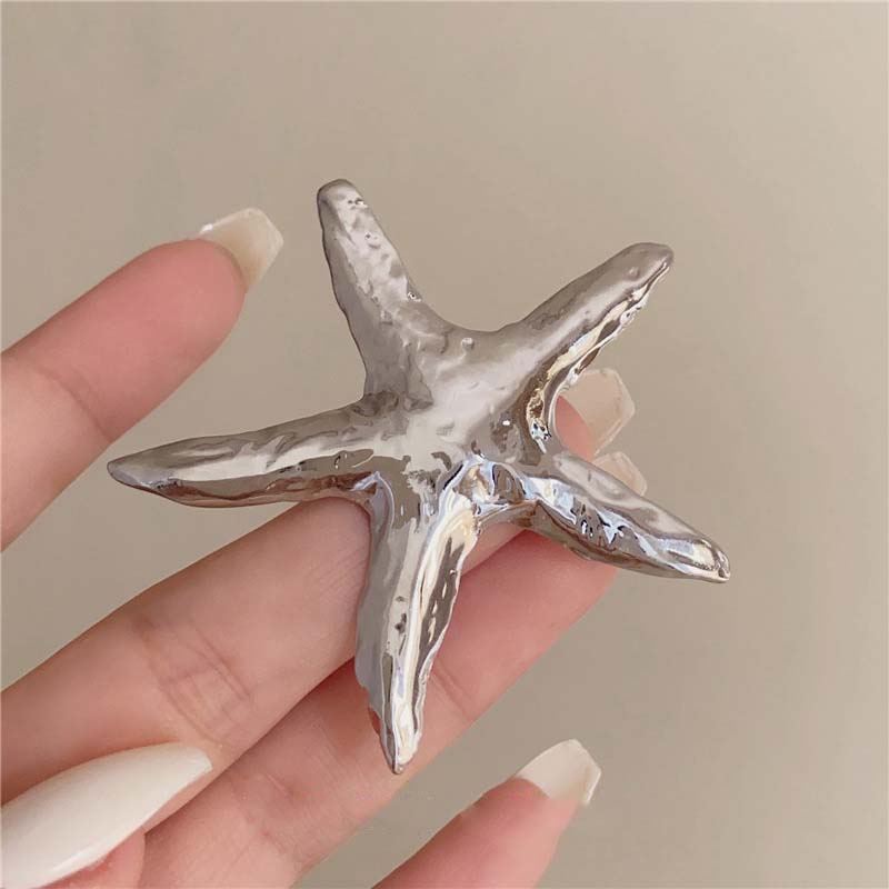 Vintage Goldfarbene Seestern Brosche Für Damen Herren Mode Metall Geometrisch Anzug Dekoration Brosche Pin Zubehör Geschenk
