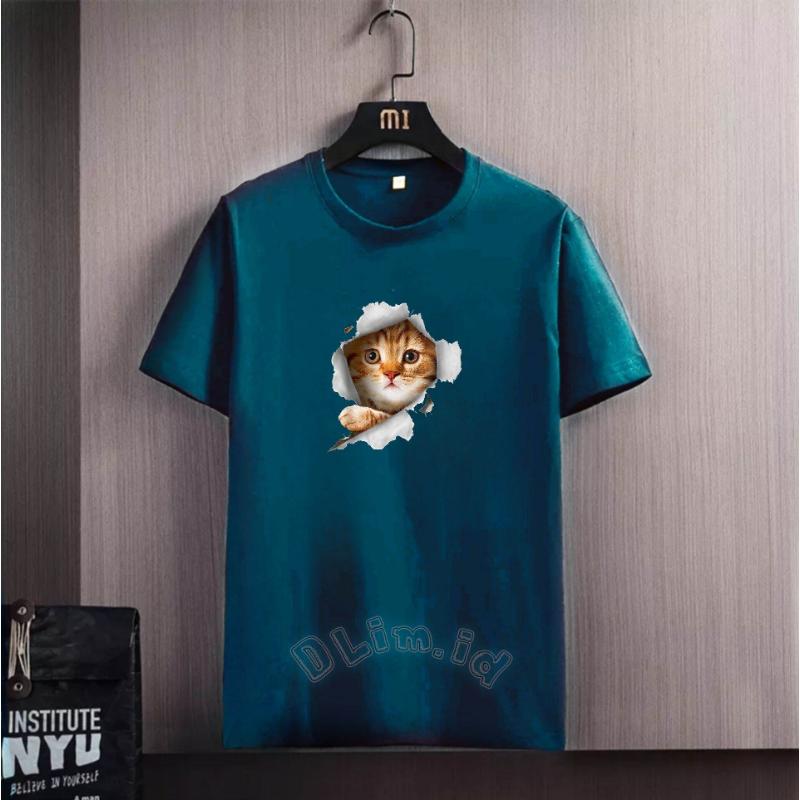 3D Cat T-shirts Cool Men's T-shirts Men's Clothing