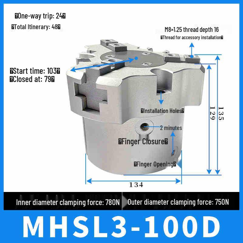 SMC Pneumatic Gripper Fingers: Two-Jaw, Three-Jaw, Four-Jaw MHS2/3/4-16D/25D/40D/50/63D