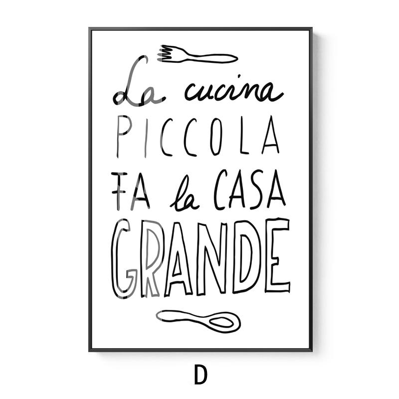 Canvas Painting Black and White Cooking Tableware Posters for Kitchen Decor Dining Room Decor Wall Pictures Canvas Art Cuadros