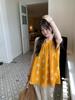 Korean Chic Floral Halter Vest - 2025 Summer Style for Women: Petite Vacation Shirt