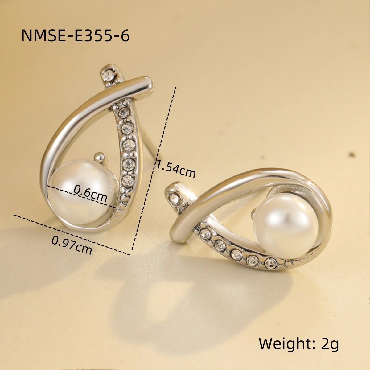 GEMCHIC Women s French Vintage Pearl Flower Earrings Stainless Steel Geometric Hoop Studs Minimalist Fashion Jewelry