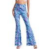 Women's Spring And Autumn Floral Print Yoga Leisure Elastic Waist Flared Pants