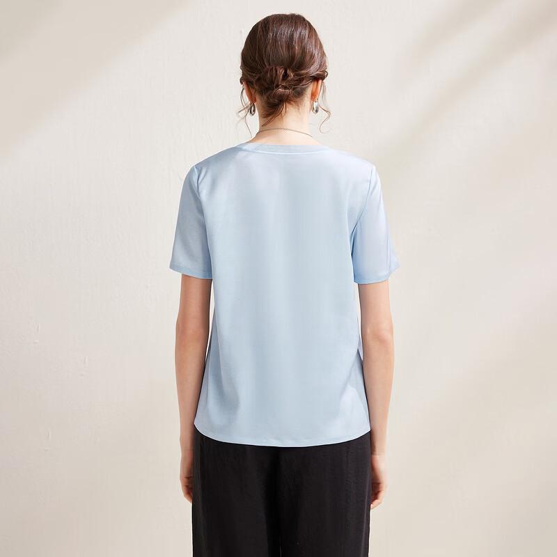 Zhaojun 2026 Summer Silk Blend Printed Short Sleeve Top