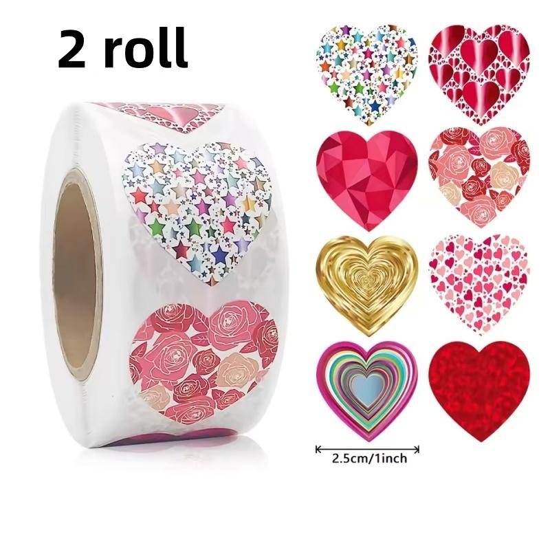 500pcs 1inch Red Heart Stickers for Valentine's Day Baking Packaging Sticker Envelope Seals Love Decorative Stickers
