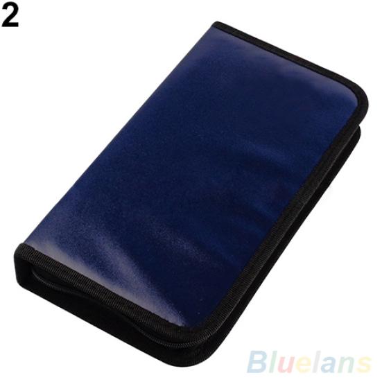VCD Organizer 80 Discs CD Holder DVD Case Storage Faux Leather Zipper Bag