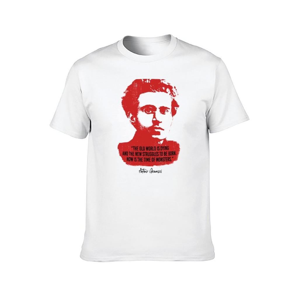 Antonio Gramsci Zitat (Abgenutztes Design) T-Shirt T-Shirts mit Aufdrucken Herren T-Shirt Designer T-Shirt