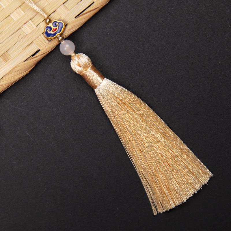 10cm Polyester Silk Tassels Auspicious Clouds Cap Fringe for DIY Crafts Bag Clothing Accessories Curtains Home Decoration 5PCS