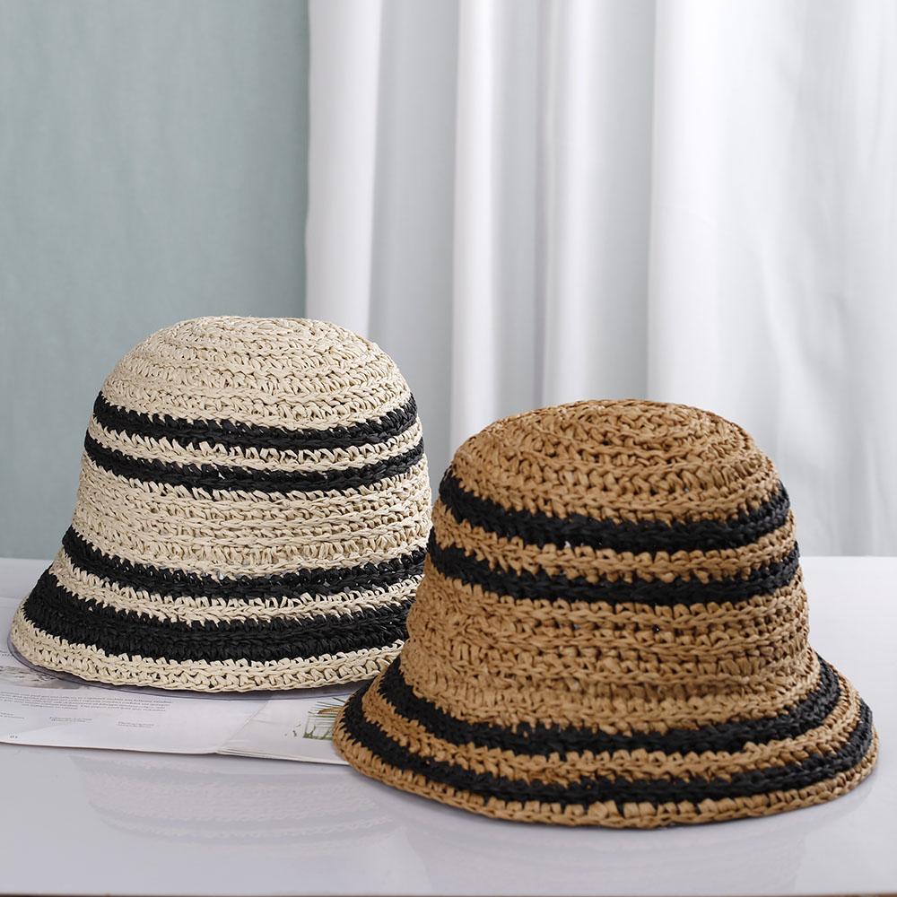 Women's Beach Hat Bucket Hat Women's Cap 2022 Balaclava Rafia Sun Hat Visor Hat Straw Hat Panama for Girls Women's Summer Hat