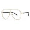 Funny oversized hollow sunglasses women high quality beach sunscreen glasses metal Internet celebrity sunglasses
