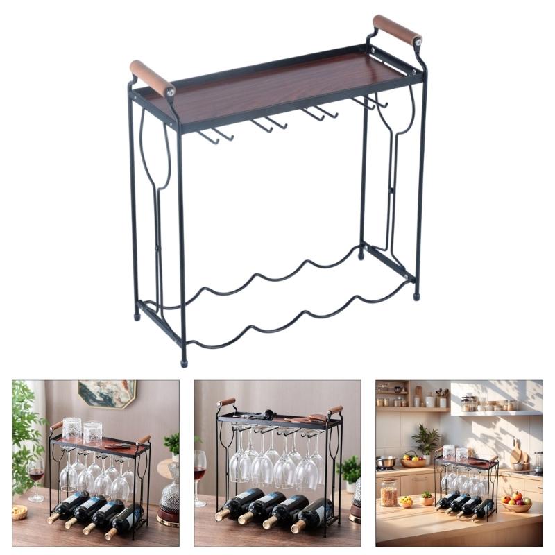 Space Saving Multifunctional Wine Glass Holders And Storage Rack For Kitchens Dining Room Modern Compact Design