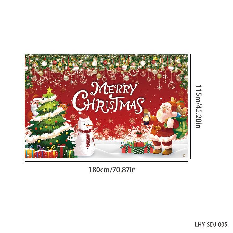 

New Christmas background cloth, Christmas courtyard decoration, hanging flags, festive atmosphere, party banners