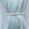 Women's Large Pearl Rhinestone Waist Chain Elastic Belt
