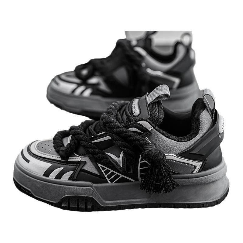 Tênis Masculinos Personalizados com Tira de Corda de Cânhamo - Cores Vibrantes da Moda, Mocassins Casuais, Sapatos Esportivos Jovens de Sola Grossa