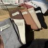 Korean Sister Wears~ Maillard Socks Medium Tube Gray Cloth Label Shell Versatile Casual Stacking Socks