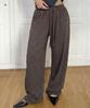 CHICKS Regular Striped Pants Brown