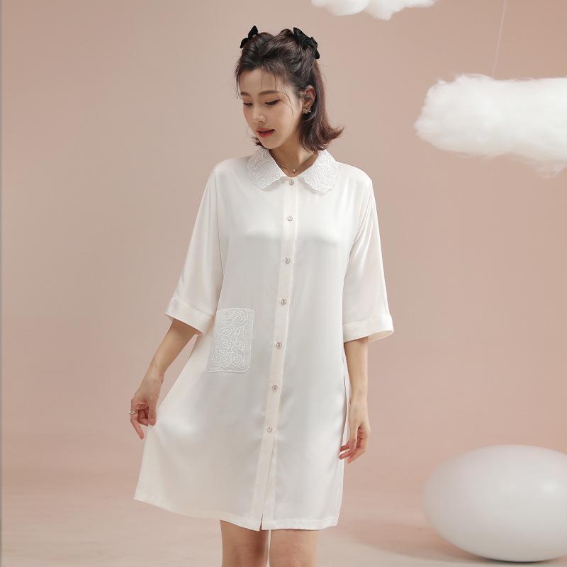 Sweet Princess Lace Satin Pajamas for Women - Long Sleeve/Long Pants Ice Silk Two-Piece Set for Spring/Autumn