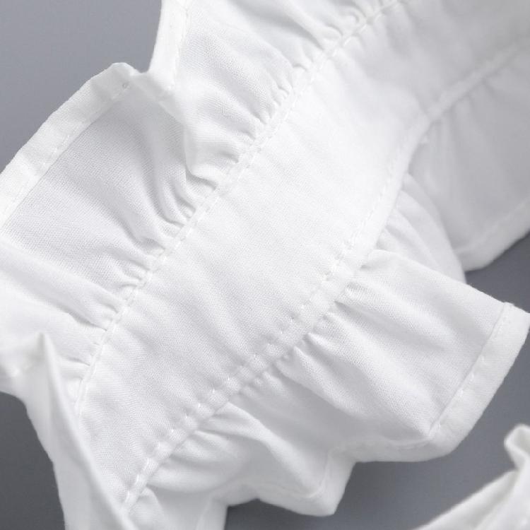 Vintage Dam Rynkad Krage Ärmar Set För Mode Dam Kontorsdam Manschetter Ärmar för Olika Tillfällen