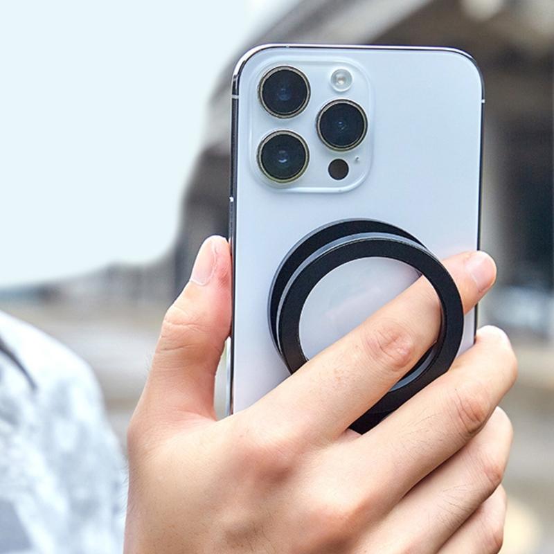 Portable Metal Phone Mount Adjustable Multiple Angle Magnetic Base Mobile Phone Rack for Content Creators Travel Office Use