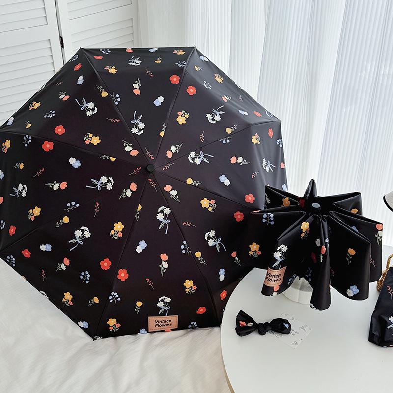 Sturdy Folding Umbrella: Cute Print, Dual-Use for Sun and Rain, Sun Protection for Men and Women