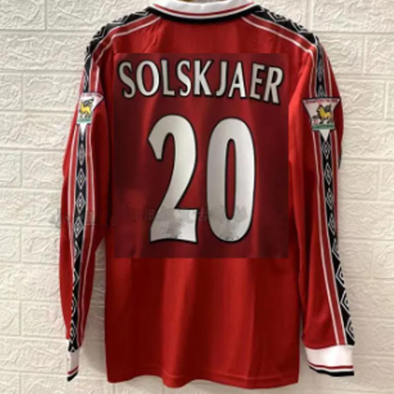 Kırmızı Şeytanlar retro uzun kollu forma MU iç saha retro futbol futbol forması