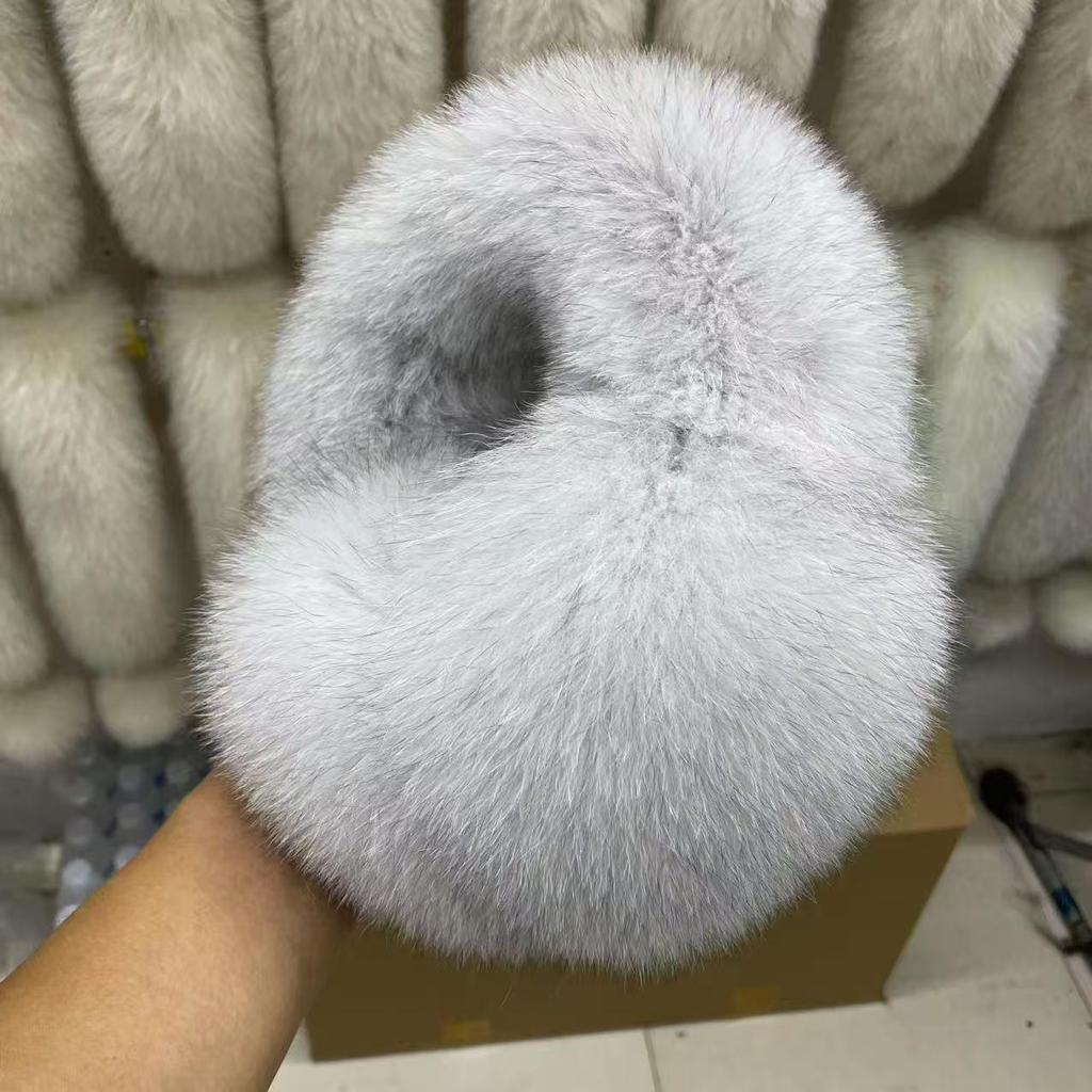 Korean Style Women's Real Fox Fur Earmuffs - Super Warm, Thick, Cute, Furry Winter Ear Covers