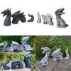 Elegant Black And Silver Three-section Dragon Sculpture Perfect For Garden Art Displays
