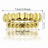 1/2 Pcs Glossy Finish Eco Friendly Copper Top Bottom Teeth Grillz Set Anti Slip Silver Gold Teeth Jewelry Cosplay