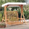 Hollywood Swing with Canopy Solid Fir Wood with Teak Finish