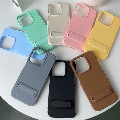 Coque de téléphone en TPU mat avec support Compatible avec Apple 16 Pro Max Housse de protection iPhone 13/14/15 Anti-choc