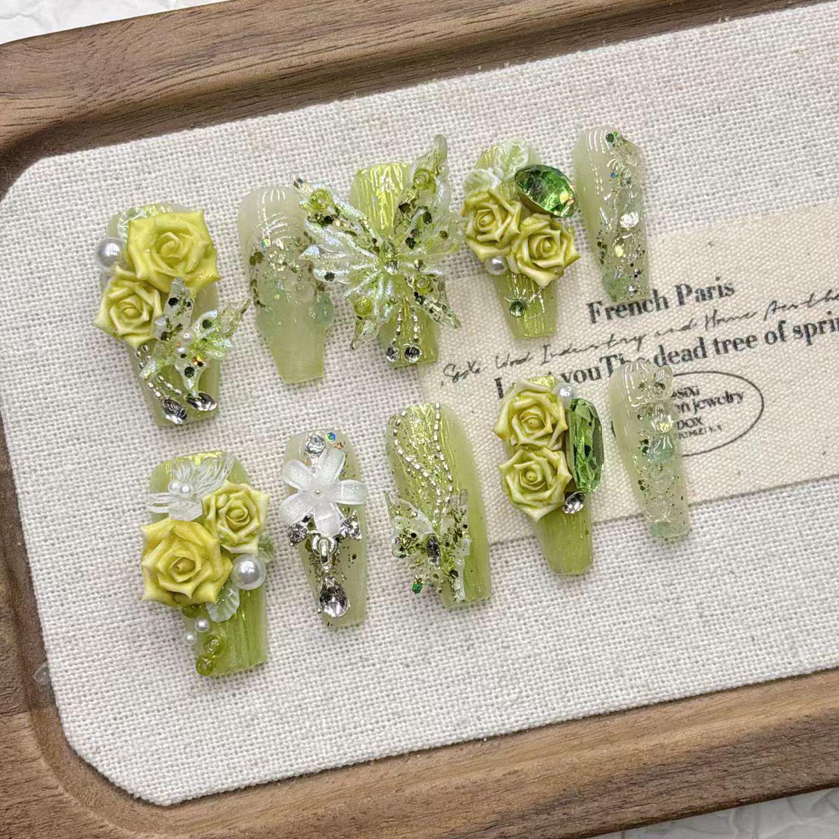 The Wizard of Oz 3D Butterfly 2026 Mid-length Handmade Exquisite High-end Wearable Nail Art