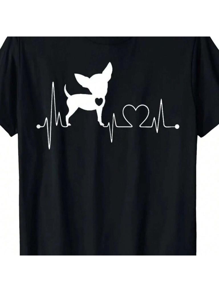 Chihuahua Heartbeat EKG Love T-shirt