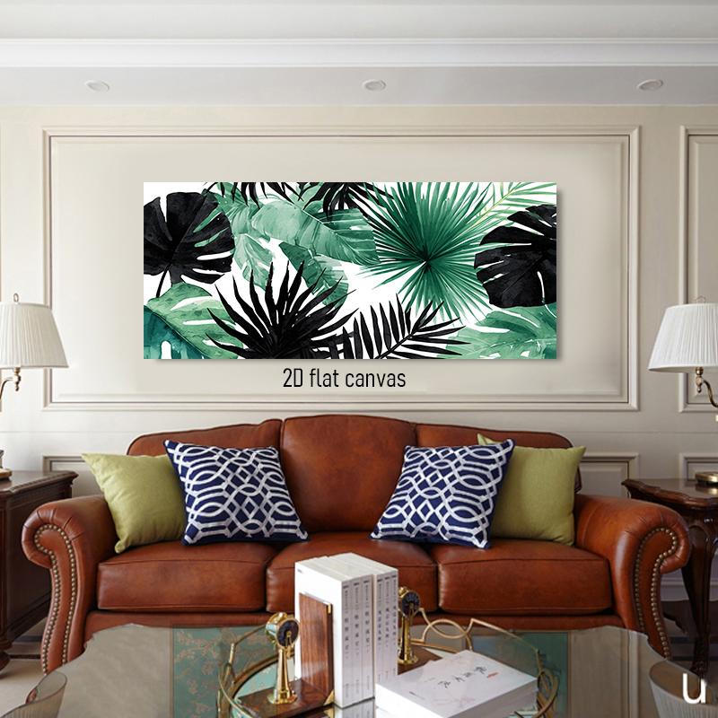 

1pcs Tropical Plant Canvas Decorative Painting Modern Minimalist Living Room Wall Decoration Nordic Style Home Green Plant Hangi (as the picture,50x100cm No Frame)