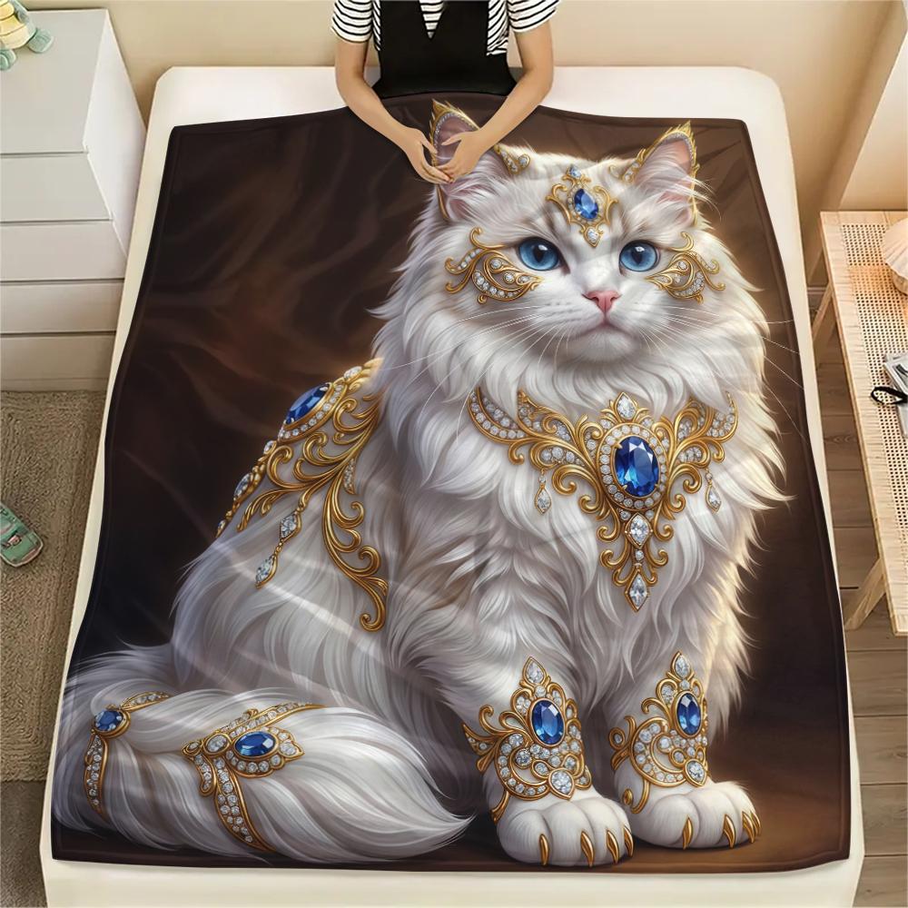 Gorgeous gemstone cat dog Print Flannel Blanket,High quality Comfortable for All Seasons,Home Decor,Warmth and Comfort,Perfect for Christmas Gifts