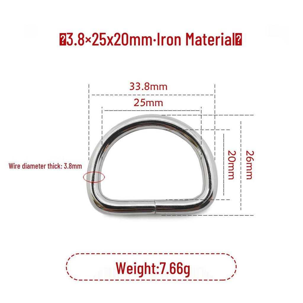 Iron Silver D-Ring Buckle for Handbag & Backpack Accessories