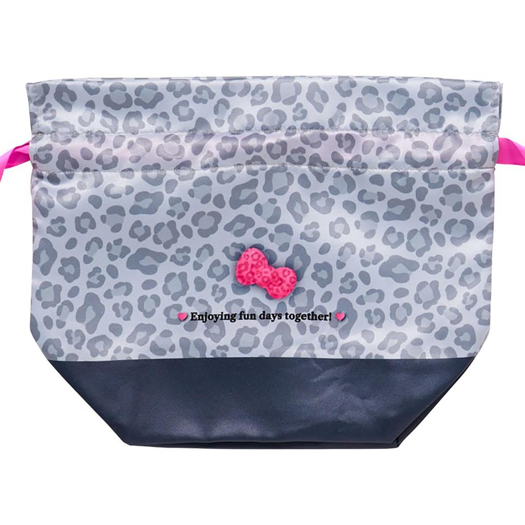 Sanrio Drawstring Bag Set Hello Kitty Polyester 071650 (SANRIO) 2-Piece (Monotone Animal)